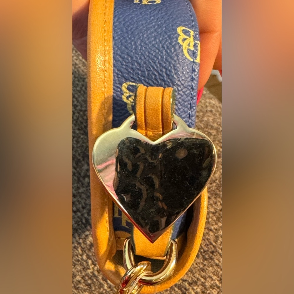 Dooney & Bourke Blue Canvas & Leather Monogram Wristlet NWOT - Picture 8 of 12